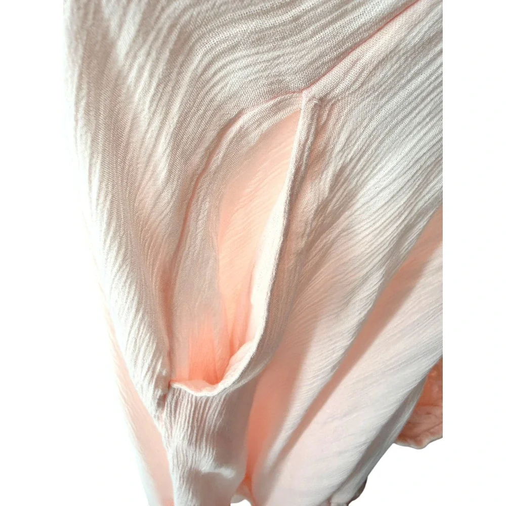 Free People Cross My Heart Maxi‎ Dress Peach Smocked Cut Out OB1683503 Womens XS